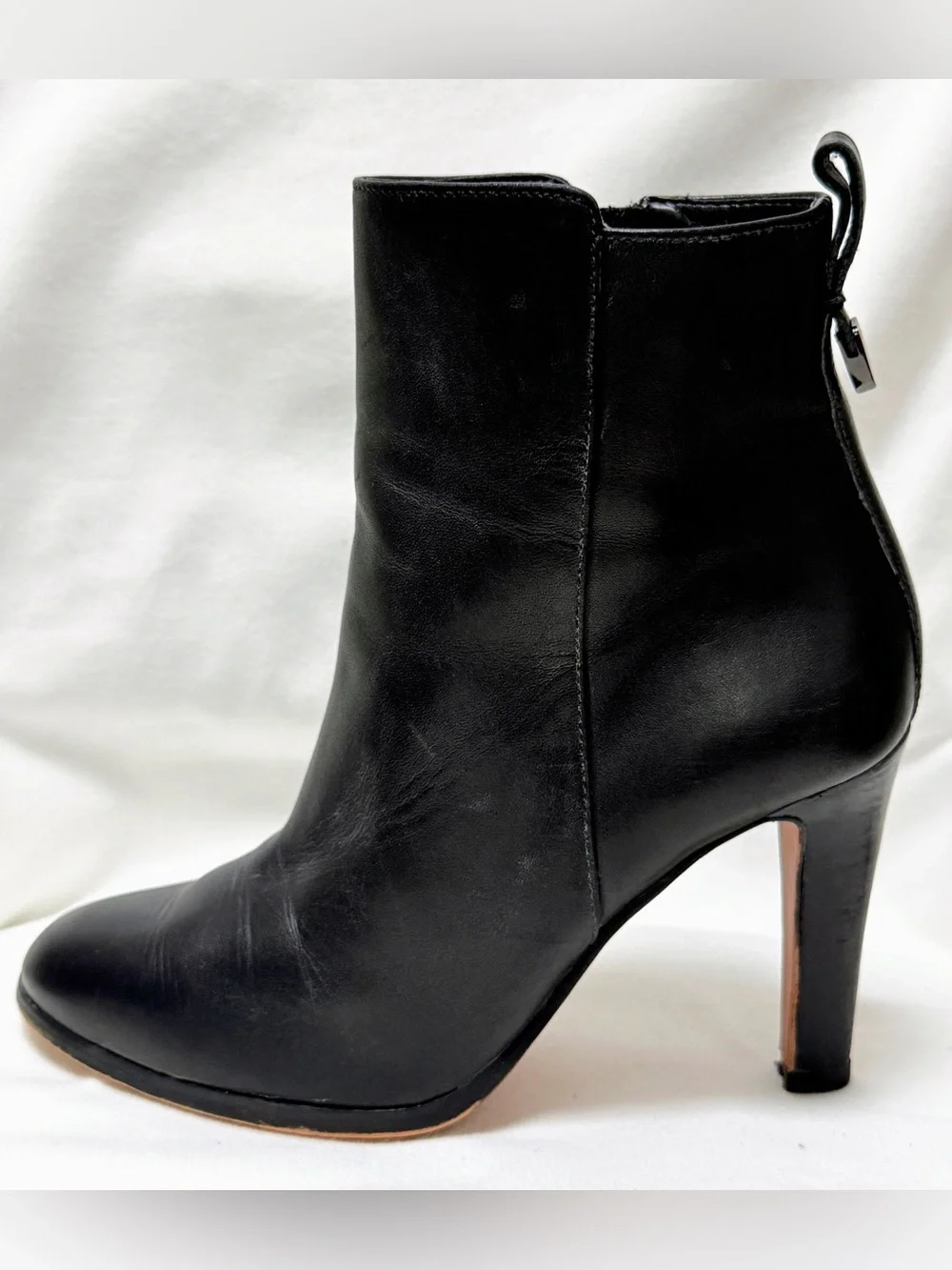 Coach Jemma Black Leather High Heel Ankle Booties Womens Size 5B